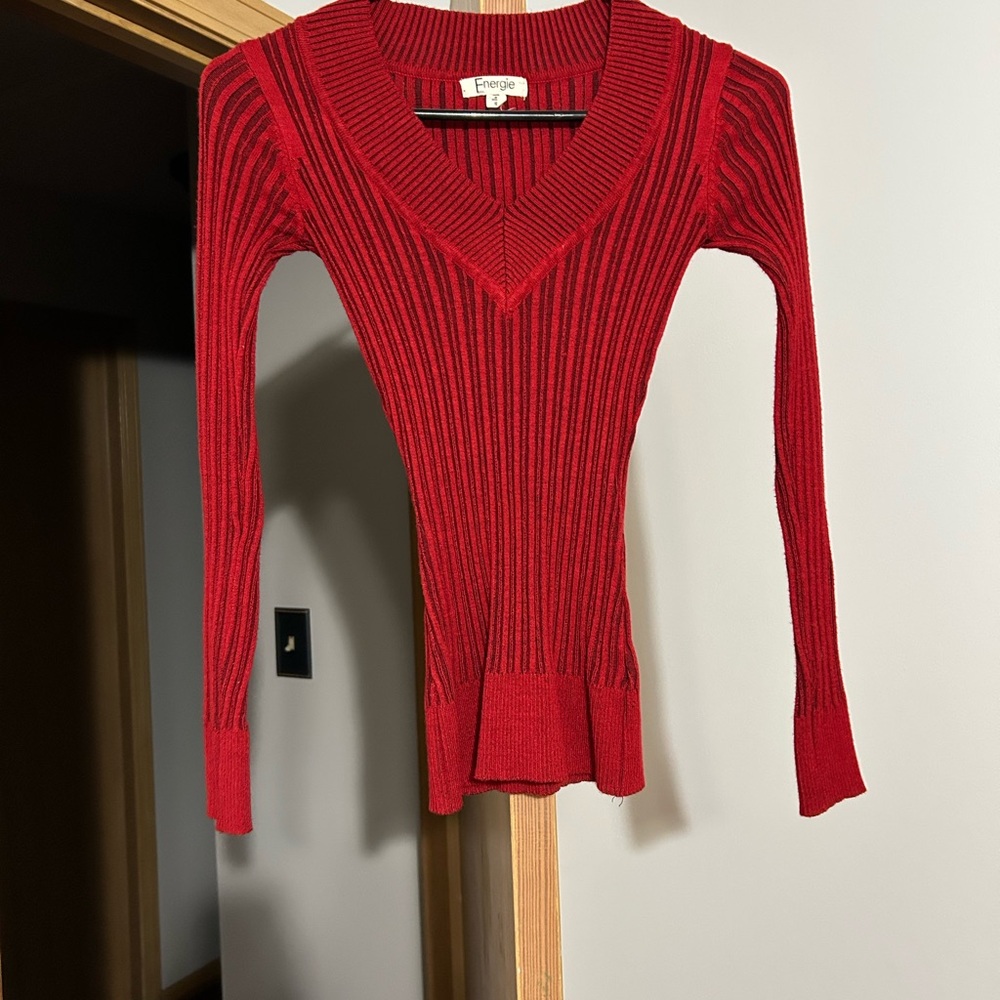 Women's Bold Red V-Neck top
